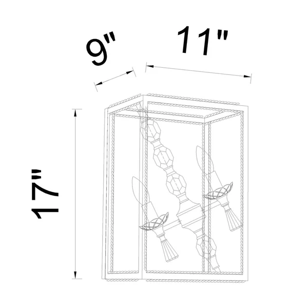 CWI Lighting 9891W11-2-183 Tapi 2 Light Wall Sconce with Luxor Silver Finish