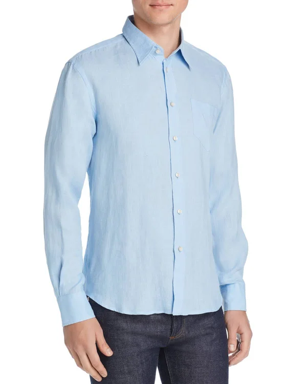 Vilebrequin Men Linen Shirt Solid - Red - Casual Shirts