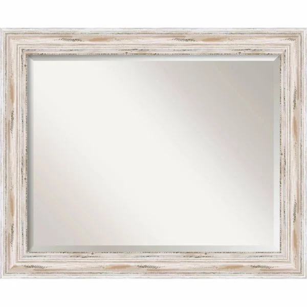 Amanti Art Bathroom Wall Mirror - Alexandria White Wash