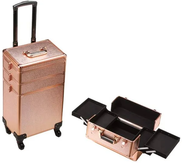 Train Case Rolling5-in-1 Portable makeupprofessional Cosmetic Organizer Makeup Traveling