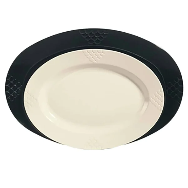 Get Enterprises, OP-630-BK - 30 in x 20 1/4 in Black Oval Sonoma Platter