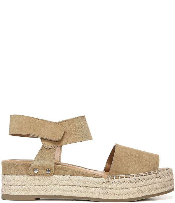 Sarto by Franco Sarto Oak Suede Espadrille Sandals - Womens, 6M, Black