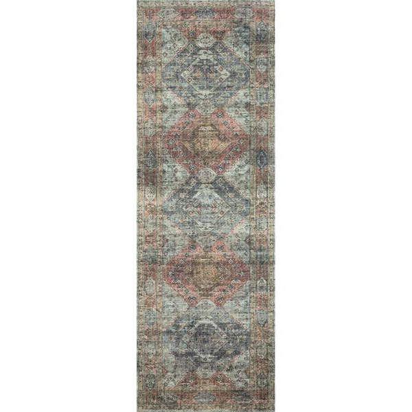Alexander Home Leanne Traditional Distressed Printed Area Rug - 2&-6x22 x 10& Runner