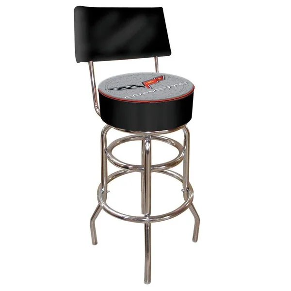 Trademark Corvette C6 Padded Bar Stool with Back