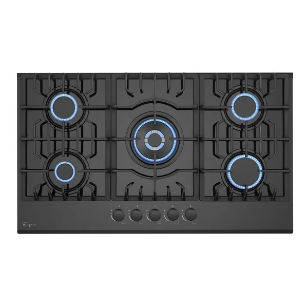 Empava 36 in. GAS Stove Cooktop with Italy Sabaf 5-Burners NG/LPG Convertible in Black Tempered Glass EMPV-36GC27