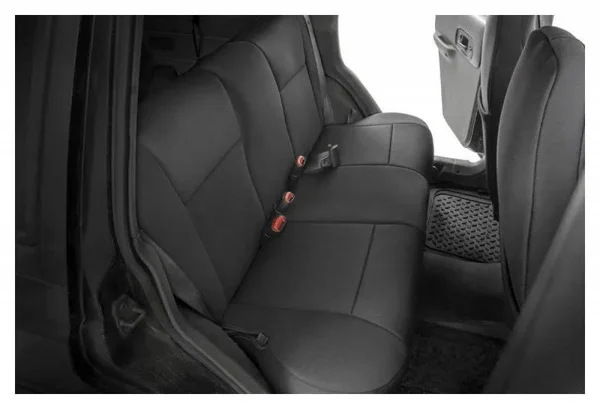 Rough Country 91023 Jeep Neoprene Seat Cover Set - Black [97-01 XJ w/ Detachable Headrest]