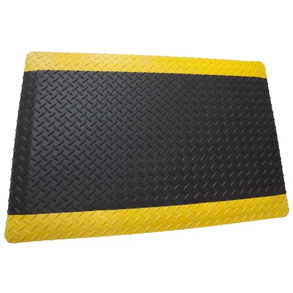 Rhino Mats 2 -ft x 9/16 -in B/Y 2-ft x 10-ft Black Rectangular Indoor Anti-Fatigue Mat - DTT24BYX10