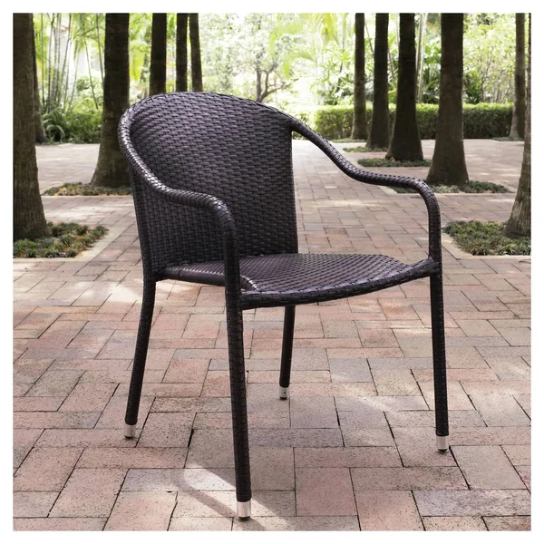 Crosley Palm Harbor Outdoor Wicker Stackable Chairs, Brown - 2 pack