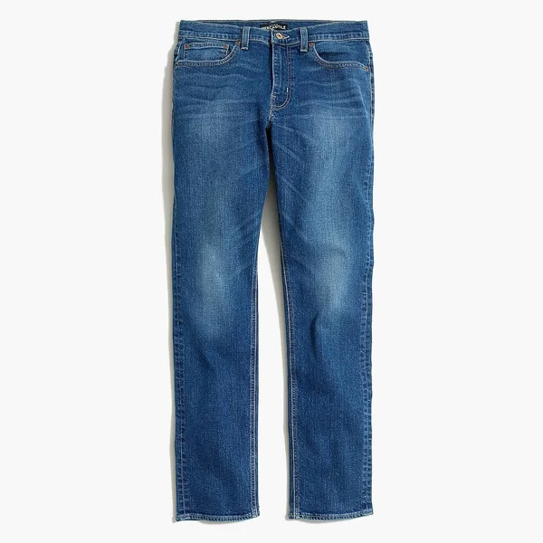 J.Crew Factory Mens Straight-Fit Jean in Signature Flex (Light Medium, Size 33x30)