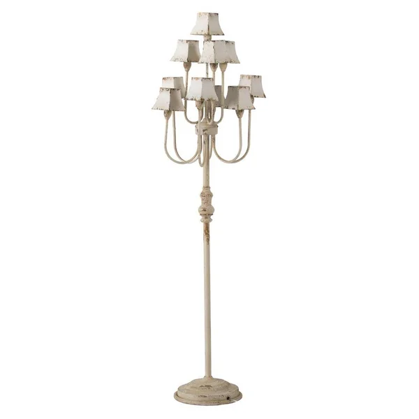 Au0026B Home 62.6 in. Distressed White Wash Floor Lamp
