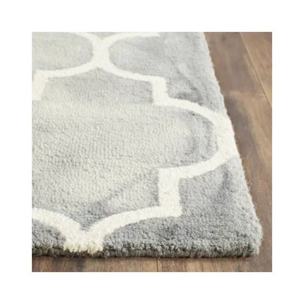 Safavieh 5& x 5& Round Dip Dye DDY535C Grey - Ivory Rug