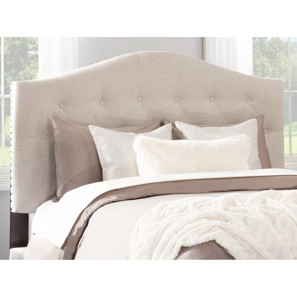 Atlantic Furniture Naples Upholstered Headboard Queen in Pebble Beach