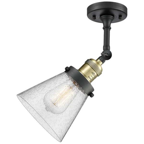 Innovations Lighting Small Cone 1 Light Semi Flush Mount 201F BAB G64 (Antique Brass)