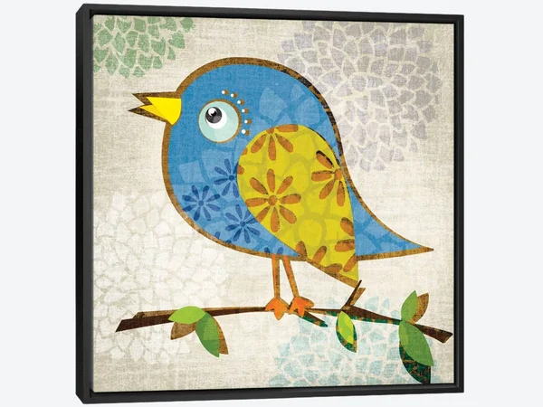 Framed Canvas Art - Chirpy by Tandi Venter ( Animal Art > Birds art)