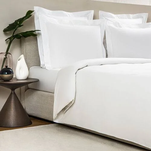 Frette Hotel Classic Duvet Cover - White Cotton - Twin, Bed Linens