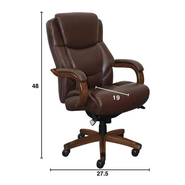 Serta at Home La-Z-Boy Delano Executive Office Chair, Chestnut Brown