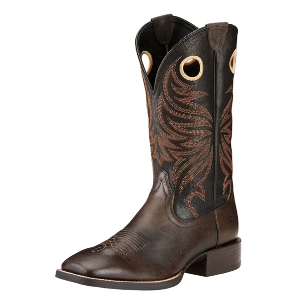 Ariat Men's Sport Rider Wide Square Toe Western Boot - Chocolate - 10