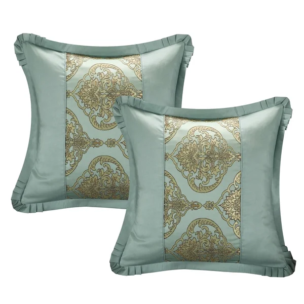 Chic Home Giovani 9-Piece Jacquard Comforter Set, Size: Queen, Gold