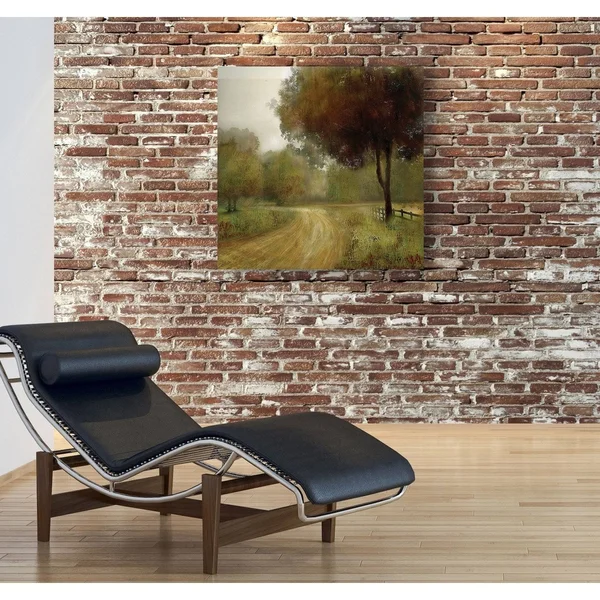 Wexford Home Country Road -Gallery Wrapped Canvas - Yellow - Blue, Green, Red, Black, White, Size: 40 x 40