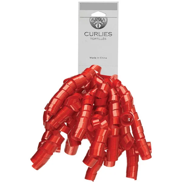 Jam Paper Curly Gift Bows - Red, 120/Pack, 7.25 x 8.25 inches