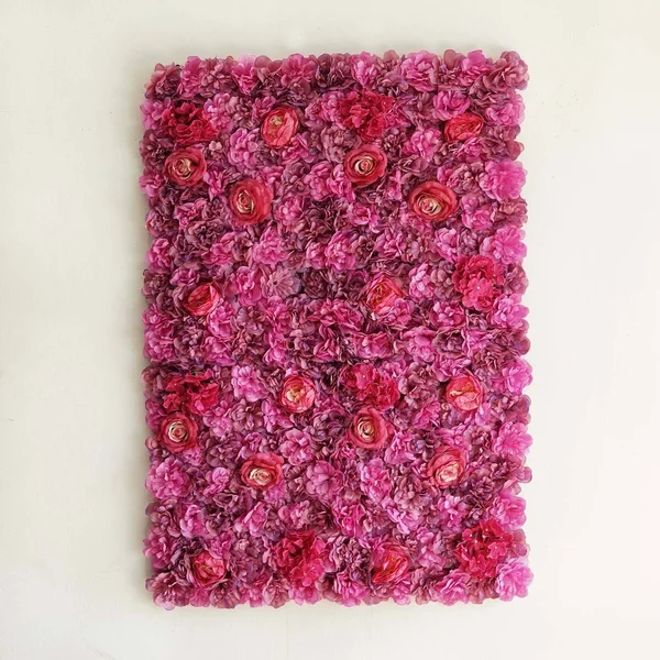 4 Pcs Assorted Silk Flowers Wall Backdrop Panels - Purple and Violet