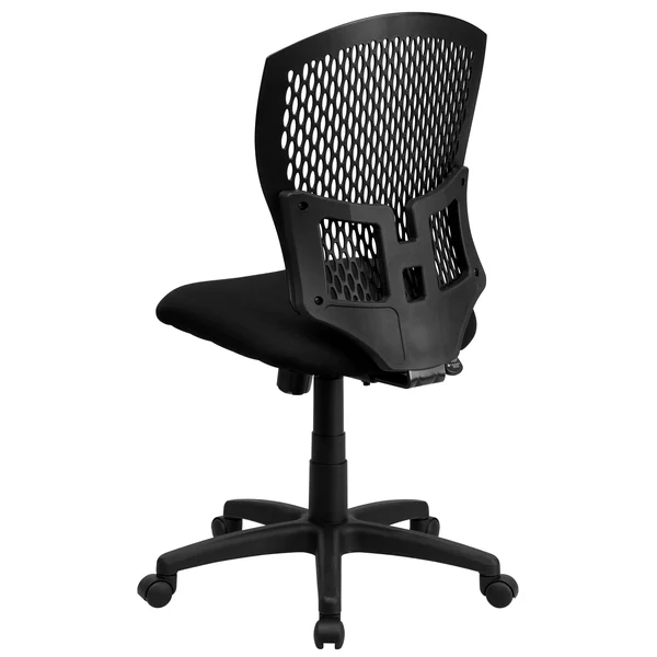 Lancaster Home Mid-Back Designer Back Swivel Adjustable Height Task Office Chair w/ Fabric SEAT, Size: Black