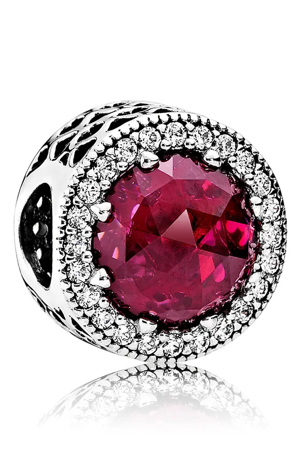 Pandora - 791725NCC - Radiant Hearts Charm (Cerise)