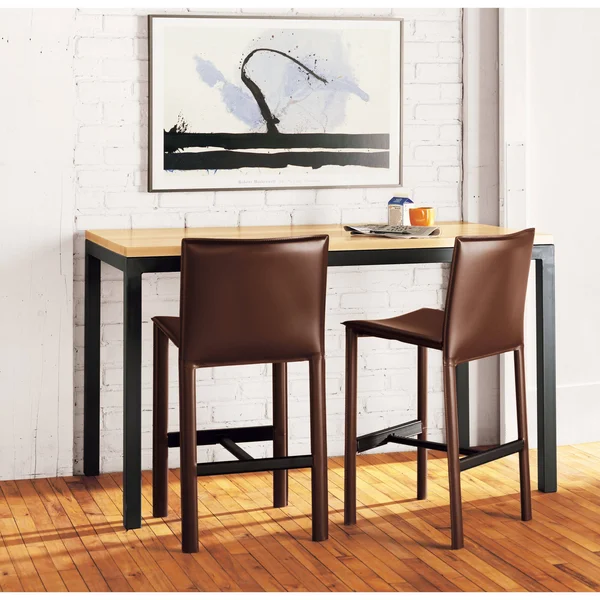 Room & Board - Modern Parsons Counter Table w/ Leg 18d 36W 35h in Sand, Ash w/ Sand Sta 1.5x22 in Top w/ Taupe Base