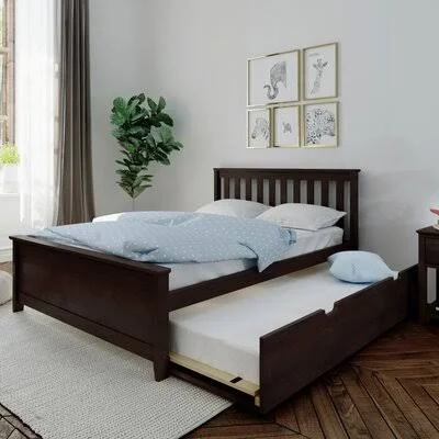 Boren Full Solid Wood Platform Bed with Trundle Harriet Bee Bed Frame Color: Espresso