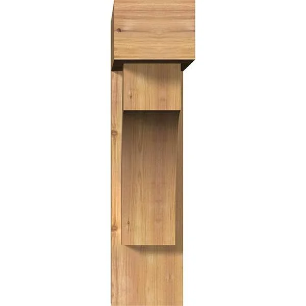 Ekena Millwork 1464479 7 1/2x22W x 26x22D x 30x22H Westlake Block Smooth Bracket w/ Offset Brace - Western Red Cedar