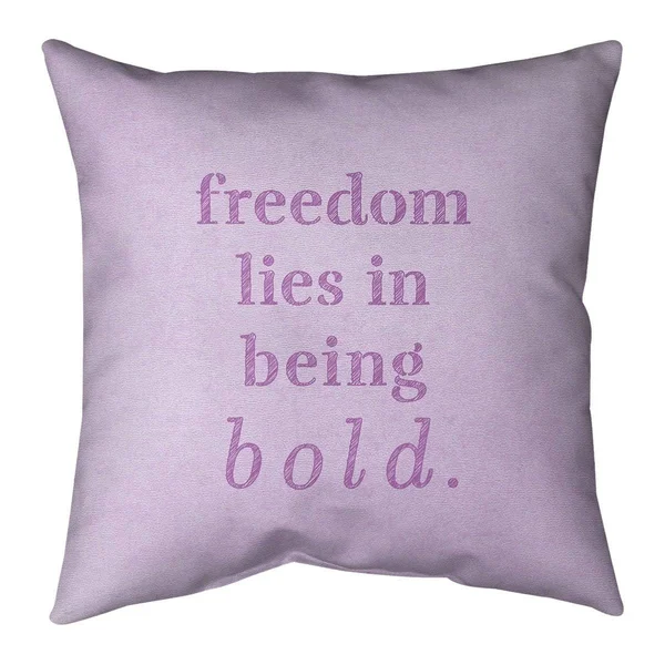Quotes Handwritten Be Bold Inspirational Quote Pillow-Faux Linen - 14 x 14 - Square - Zipper Closure - Medium - Removable Cover