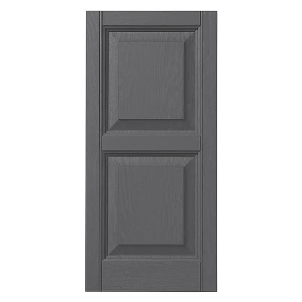 Ply Gem 12 in. x 43 in. Raised Panel Polypropylene Shutters Pair in Gray