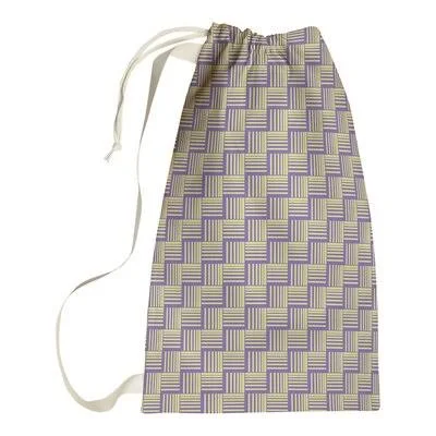 Jaya Classic Basketweave Stripes Laundry Bag Brayden Studio Color: Purple/Yellow, Size: 29x22 H x 18x22 W x 1.5x22 D