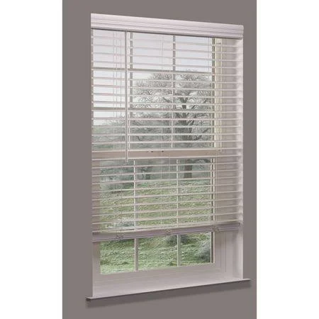Linen Avenue F5Wt6475B56Fb Cordless Faux Wood Blind - white, 64-3/4x22w x 5