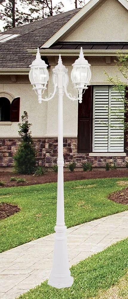 Livex Lighting Frontenac 3 Light Textured White Outdoor Post Light, 7710-13