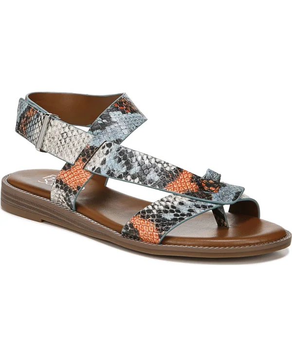 Franco Sarto Glenni Sandals - Blue Multi Snake Faux Leather