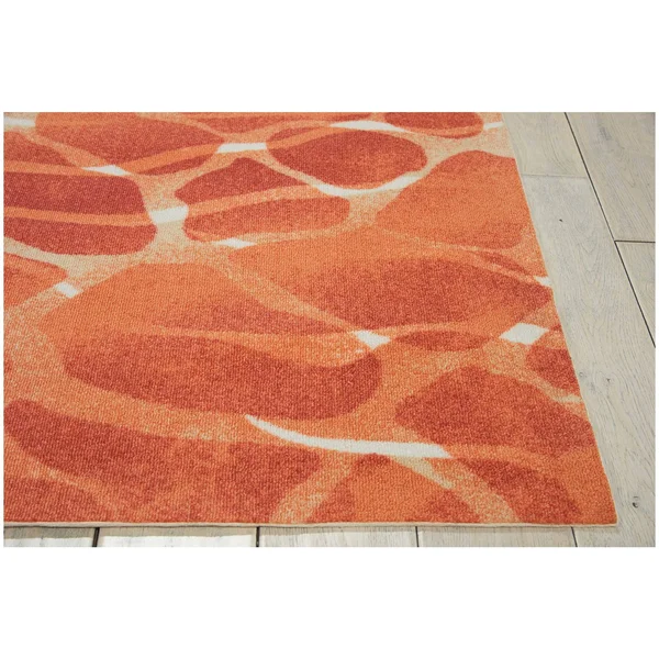 Nourison Coastal Area Rug, Orange, 7&9x22 x 10&10x22