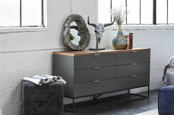 Moe's Home Collection Shepherd Wool Stool Dark Grey
