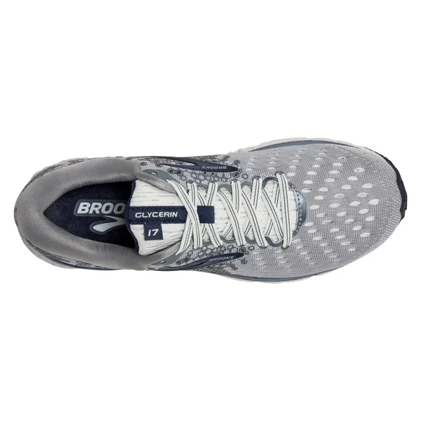 Men's Brooks Glycerin 17 Running Shoe, Size: 10.5, Grey/Navy/White
