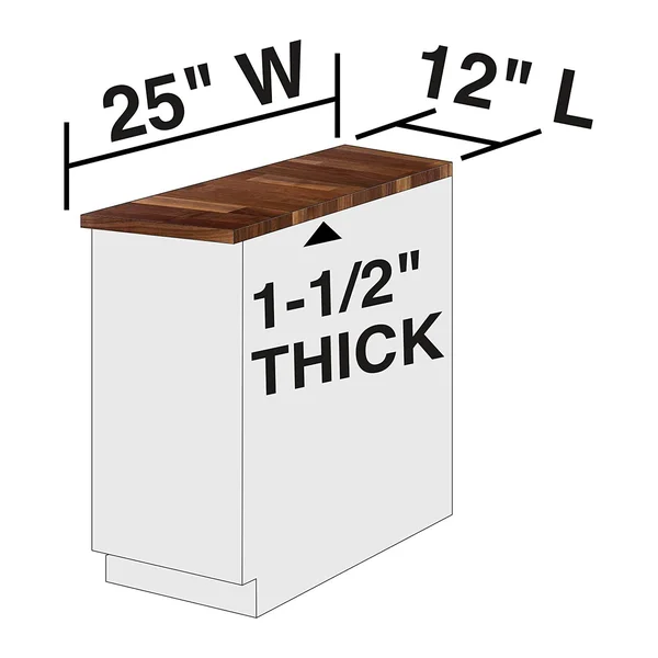 John Boos WALKCT-BL1225-O - Kitchen Countertop - 12x22L x 25x22