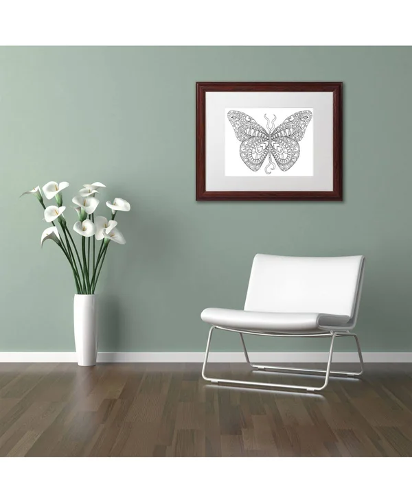 Trademark Fine Art &Bashful Garden Butterfly& by Kathy G. Ahrens Framed Graphic Art - Size: 16x22 H x 20x22 W x 0.5x22 D - Matte