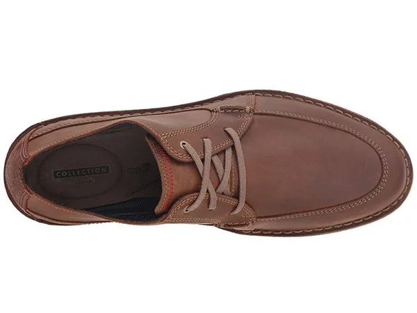 Clarks Mens Vargo Walk Dark Tan Leather Oxford Dress Shoe Size 9
