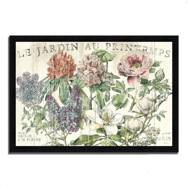 Tangletown Fine Art 26x22 x 38x22 Le Jardin Printemps by Sue Schlabach Framed Painting Print