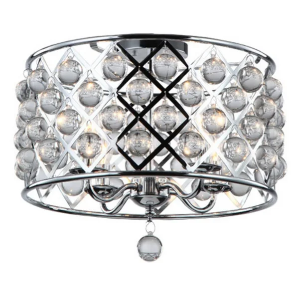 Dainolite Cre-154Sf-Pc 4 Light Semi Flush with Crystal Balls Polished