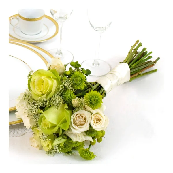 Wedding Collection Green and White, Bridesmaid Bouquets (2 Pieces)