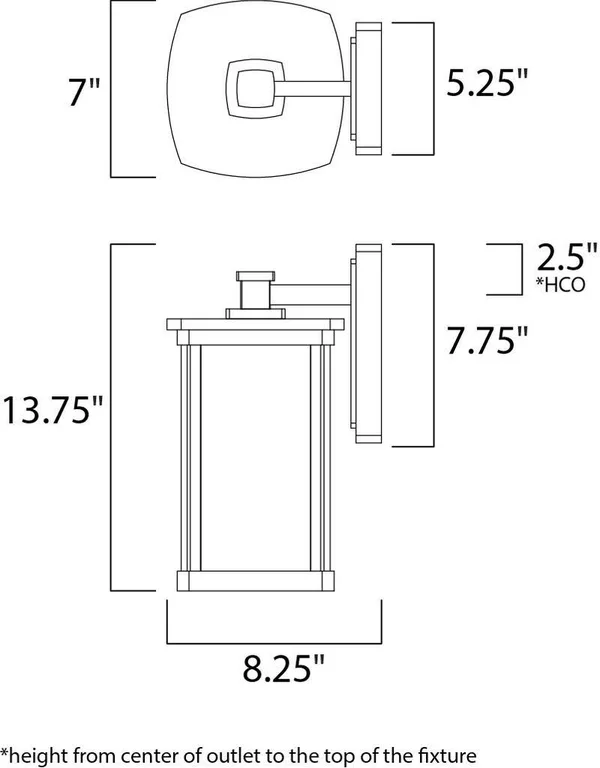 Maxim Lighting 3153CDWSBZ Bungalow Outdoor Wall Light - Bronze
