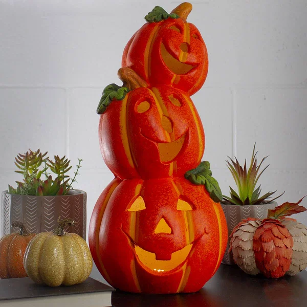 Northlight 18x22 Orange Fall Harvest Jack-O&-Lantern Pumpkin Halloween Decoration