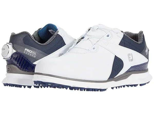 FootJoy Men's Pro|SL Carbon Boa Golf Shoe, White/Navy, 10.5 Wide