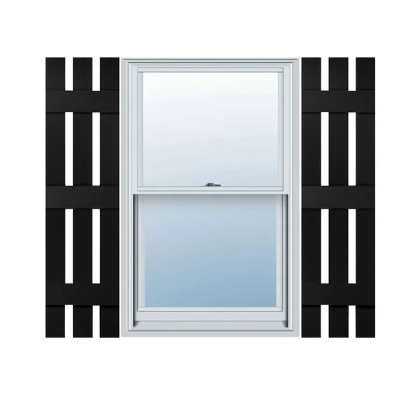 12 in. W x 55 in. H Builders Edge - Standard Three Board Spaced, Board-n-Batten Shutters, Includes Matching Installation Spikes