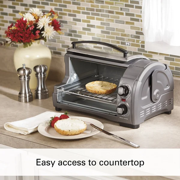 Hamilton Beach 31344d Easy Reach with Roll-Top Door Toaster Oven 4-Slice Silver